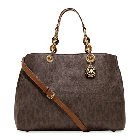 michael kors cynthia logo large satchel|michael kors satchels.